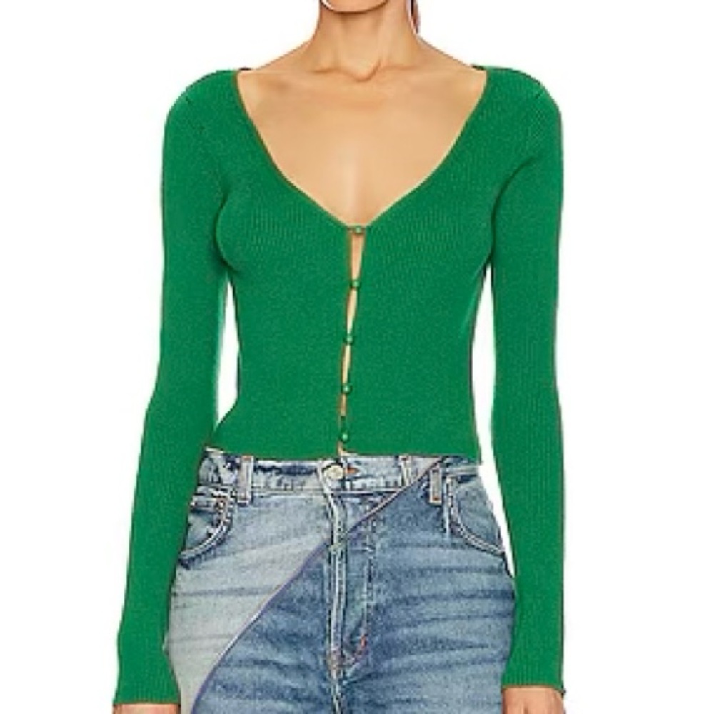 One Grey Day Lala Green Cardigan